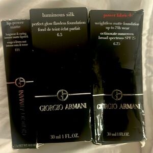 Giorgio Armani set of two foundations and one lipstick.: